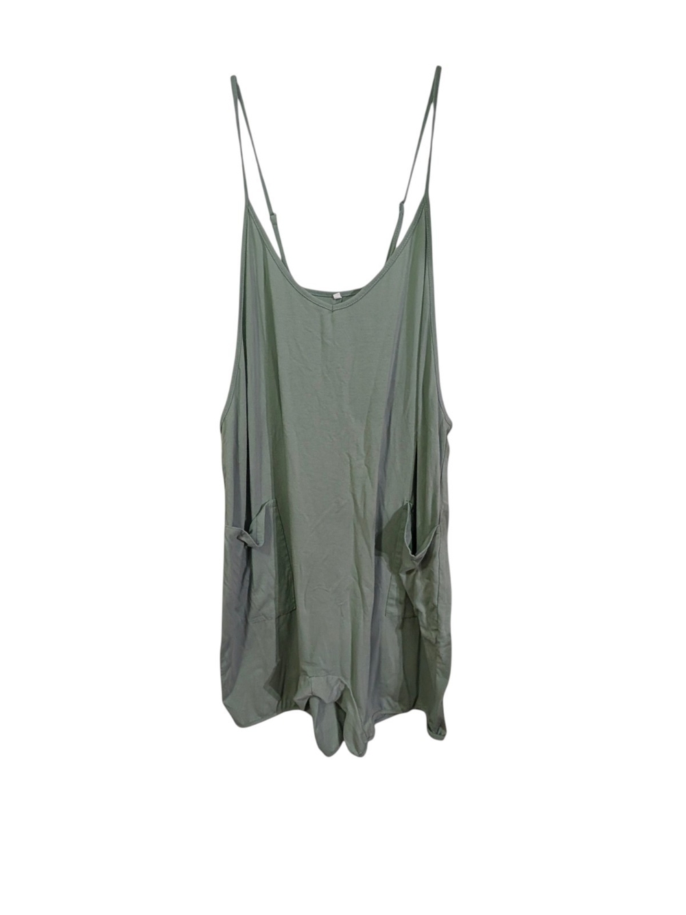Lightweight Olive Green Romper with Pockets